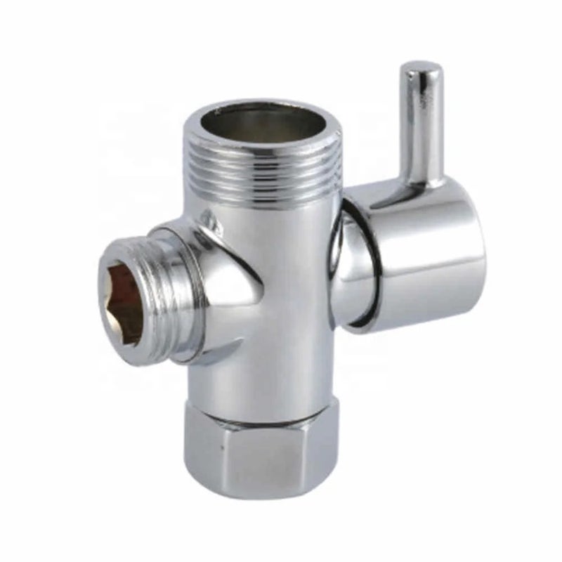 Bluejw 3-Way T-adapter Diverter Valve Polished Chrome for Shower Head Arm, Faucet Diverter Switch Adapter + Showerhead Filters, Bathroom Accessories Replacement - Image 3